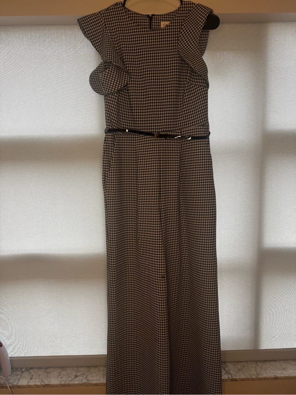 Calvin Klein Black and White Gingham Jumpsuit